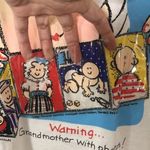 Fruit of the Loom Vintage warning grandma with photos T-shirt with photo slots size large best tag Photo 4