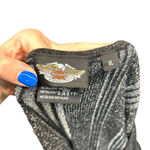 Harley Davidson Metallic Silver Black Ribbed Knit‎ Pullover Sweater Size XL Photo 6