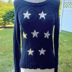 INC “Americana” Sequin Stars Sweater Blue Size XS Photo 1