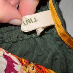 Anthropologie  Tiny Satin Evesham Floral V Neck Cinched Cap Sleeve Top Blouse XS Photo 5