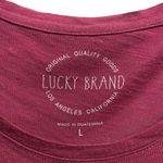 Lucky Brand Women’s Large Long Sleeve Tee Maroon Crewneck Pullover Flower Print Photo 3