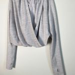 Zyia  Active Cream Light Grey Yoga Shawl XL Top Shirt Long Sleeve Crossover NWT Photo 4