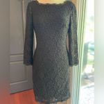 Adrianna Papell Eyelash Lace Lined Elegant Black Lace Dress Size 6 Photo 3