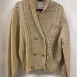 Susan Bristol ‎ Vintage Wool Cable Knit Cardigan Sweater Gold Buttons Medium Photo 0