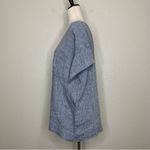 Lands' End Lands’ End 100% Linen Lagenlook Chambray Short Sleeves Top Photo 3