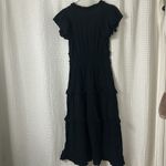 Pinch Gauzy Deep V Neck Black Tiered Short Sleeve Maxi Dress Medium Photo 11