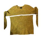 Ann Taylor Knit Sweater Bubble Sleeve Wool Blend Ribbed Mustard Yellow Photo 9