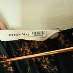 Rebecca Taylor  Women's Black Brown Arden Fern Print Silk Midi Dress Size Medium Photo 5