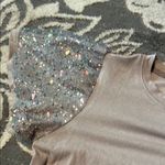 Fantastic Fawn  Short Sleeve Tee with Sequin Sleeves worn one time Photo 1