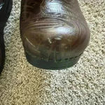 Dansko  Paisley Engraved Brown Leather Clogs Photo 6