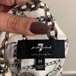 7 For All Mankind  Chain Print Blouse | Tie Front | Short Sleeve | Size M Photo 7
