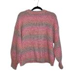 Universal Threads Universal Thread Pink & Brown Ombre Striped Chunky Knit Sweater Photo 4