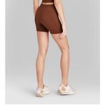 Wild Fable Ribbed High Waisted Ribbed Yoga Shorts S Terracotta Brown Athleisure Photo 2