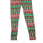 Christmas Holiday Pajama Skinny Thermal Bottoms Pants Multicolor Birdseye S Green Photo 3