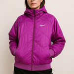 Nike Womens Jacket Size L Pink Hooded Bomber Zip Up Sporty Streetwear Athletic Photo 0