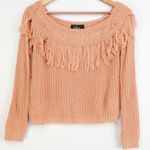 NWT LULUS Sew Prepared Dusty Rose Fringe Knit Off the Photo 5