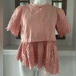 Sea New York Vienne Eyelet Asymmetric Hem Top, Peach Size M New w/o Tag $280 Photo 4