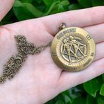 Vintage Rare Gemini Zodiac Heavy Pendant Necklace Photo 2