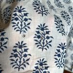 Sundance  Classic Melody Shirt Ivory & Navy Blue Top 100% Cotton Size XS Photo 7