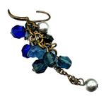 American Vintage Vintage Blue And Silver Dangle Earrings Hinged Clasp Photo 3