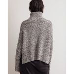 Madewell  Marled Wide Rib Knit Black White Turtleneck Sweater Size Small Photo 5