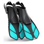 Unisex turquoise/black swim fins size S/M Black Photo 0