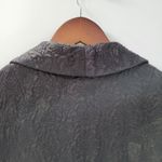 VTG Womens Dress Coat Sm Black Quilted Floral Embellished Puff Sleeve Size 2P Photo 6