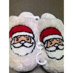 Christmas KatyDid slippers Sz L/XL cream faux fur with Santa face NWT Photo 1