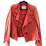 Anthropologie HEI HEI Denin Orange Anorak Utility Jacket Sz S Photo 0