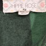 Hippie Rose  Plaid Button-Down Shirt in Green and Black XZ Photo 4