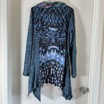 Aria  A Cardigan Blue Open Front Lace Animal Print Long Sleeve Womens Sz XL Gyaru Photo 2