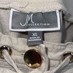 JM Collection Womens Drawstring Elastic Waist Trouser Ankle Pants Cream XL Photo 4