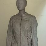 Womens Therapy Cream Leather Jacket Photo 0