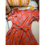 Women's Unbranded Orange Purple Floral Ruffle Jumper Size M Photo 3