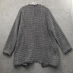 Long Tall Sally Tweed Fringe Coat Jacket Cotton Wool Blend Preppy Office Size 18 Black Photo 3