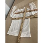 Shishangfeng Women Blouse Size M Long Sleeve Mesh Lace White Y2K Coastal Beach Size L Photo 4