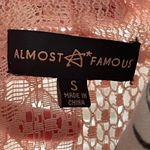 Almost Famous Women's Small Knit Lace Handkerchief Vest • Pale Pink Open Front Photo 13