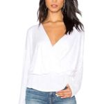 Michael Lauren Drop Shoulder Wrap Front Women’s M White Seth Long Sleeve To Photo 0