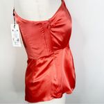 Cinq à Sept NWT Cinq a Sept Stace One-Shoulder Silk Blouse in Neon Coral Size Small Photo 5