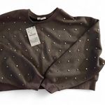 ZARA  Women's Brown Studded Crewneck Sweater Photo 10