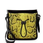 3.1 Phillip Lim Soleil Mini Leather Drawstring Bucket Bag- Lemon/BLK Snake Print Photo 0