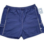 Tek Gear Women's Blue Athletic Bungee Drawstring Cargo Pocket Shorts New Swim L Photo 0