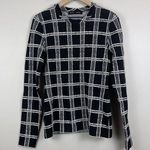 Proenza Schouler Women Plaid Knit Sweater Medium Black Crewneck Old Money Preppy Photo 0