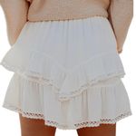 NWT Boho Ruffle High Waist Tiered Crochet Skort Photo 2