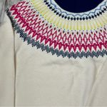 Alpine Design Womens Sz XXL Fair Isle Cream Mock Turtleneck Sweater Blue Collar Photo 3