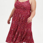 Torrid Midi Super Soft Tiered Dress Multi Medallion Magenta Purple Cream 10 00 Photo 0