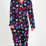 Warm comfy cozy dog lover paw print colorful flannel winter pajama set NWT 2X Size XXL Photo 0