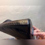 Black Croc Embossed I Santi Leather Shoulder Bag Italy classic minimalist luxury Photo 5