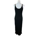 Things Between Ribbed Knit Midi Tank Dress Black Beige Trim Small Sleeveless‎ Photo 3