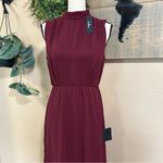 NWT Lulus Classic Elegance Plum Chiffon Sleeveless Mock Neck Maxi Dress Purple Size M Photo 2